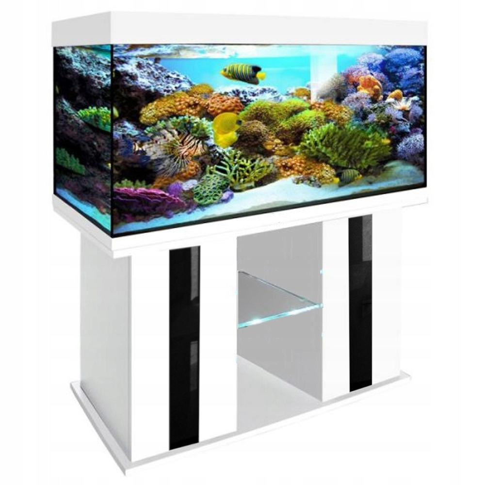 120x40x60 półka szk sz b szafka pod akwarium 120x40x60 prosta półka z szybą biała