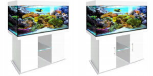 SZAFKA POD AKWARIUM 100x40x60 PROSTA BIAŁA +MATA 100x40x60 pólka szklana
