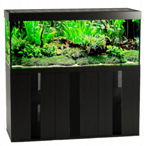 szafka pod akwarium 100x50x80 prosta 3D z szybą czarna