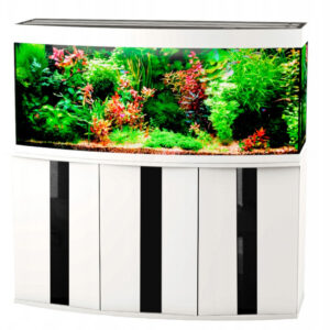 szafka pod akwarium 120x40x60 profil 3D z szybą biała