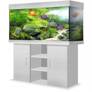 szafka pod akwarium 100x50x70 prosta półki biała