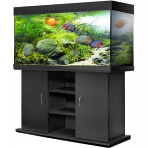 szafka pod akwarium 100x50x80 prosta 2 półki czarna