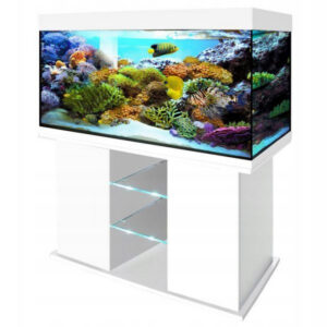 szafka pod akwarium 100x50x80 prosta 2 półki biała