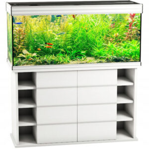 szafka pod akwarium 100x50x80 prosta 3 półki biała