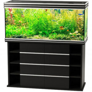 szafka pod akwarium 100x50x80 prosta 3 półki czarna 1