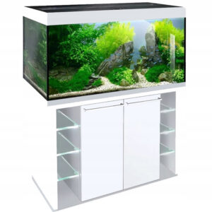 szafka pod akwarium 100x50x80 prosta 3 półki sz biała