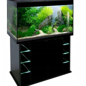szafka pod akwarium 100x50x80 prosta 3 półki czarna