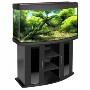 szafka pod akwarium 120x40x70 profil 2 półki szyba czarna
