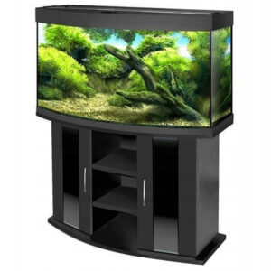 szafka pod akwarium 100x50x80 2 półki szyba czarna