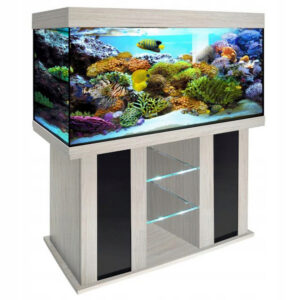 szafka pod akwarium 100x50x80 prosta 2 półki szklane szyba kolory