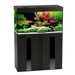szafka pod akwarium 80x35x60 prosta pasek pionowy szyba czarna