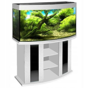 szafka pod akwarium 100x40x80 profil 2 półki szyba biała